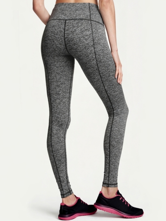 Victoria's Secret Pants - VICTORIA'S SECRET KNOCKOUT Leggings Heathered Black White Gray Stitching